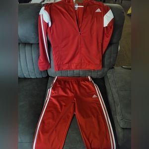 Adidas Like New Red and White Track Suit Free Shipping